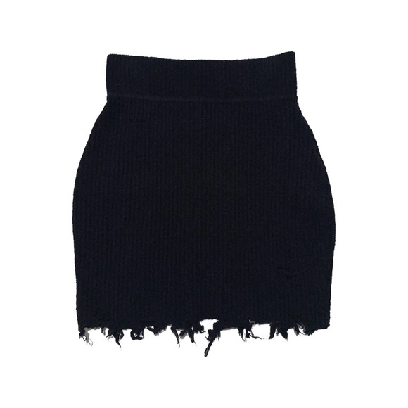 $560 Destroyed Boucle Mini Skirt